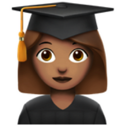 woman student: medium skin tone emoji