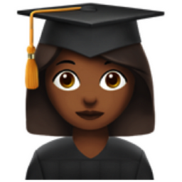 woman student: medium-dark skin tone emoji