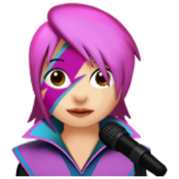 woman singer: light skin tone emoji