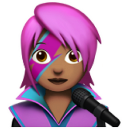 woman singer: medium skin tone emoji