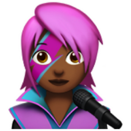 woman singer: medium-dark skin tone emoji