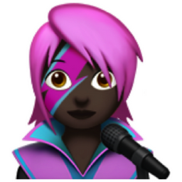 woman singer: dark skin tone emoji