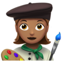 woman artist: medium skin tone emoji