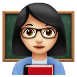woman teacher: light skin tone emoji