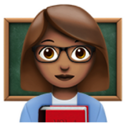 woman teacher: medium skin tone emoji