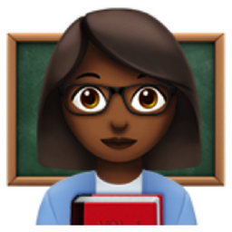 woman teacher: medium-dark skin tone emoji