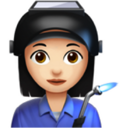 woman factory worker: light skin tone emoji