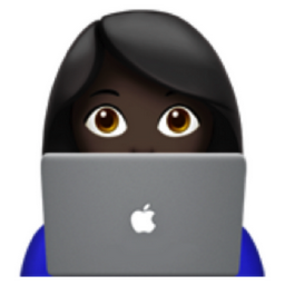 woman technologist: dark skin tone emoji