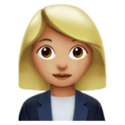 woman office worker: medium-light skin tone emoji