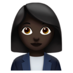woman office worker: dark skin tone emoji