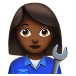 woman mechanic: medium-dark skin tone emoji