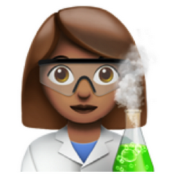 woman scientist: medium skin tone emoji