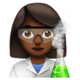 woman scientist: medium-dark skin tone emoji