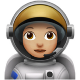 woman astronaut: medium-light skin tone emoji
