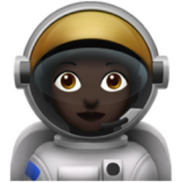 woman astronaut: dark skin tone emoji
