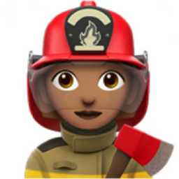 woman firefighter: medium skin tone emoji