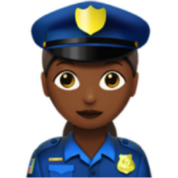woman police officer: medium-dark skin tone emoji