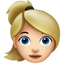 woman: light skin tone, blond hair emoji