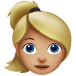 woman: medium-light skin tone, blond hair emoji