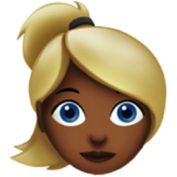 woman: medium-dark skin tone, blond hair emoji