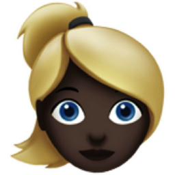 woman: dark skin tone, blond hair emoji