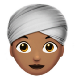 woman wearing turban: medium skin tone emoji