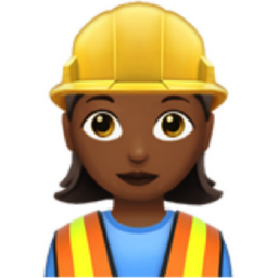 woman construction worker: medium-dark skin tone emoji