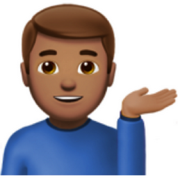 man tipping hand: medium skin tone emoji