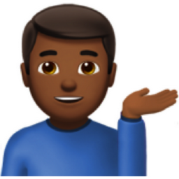 man tipping hand: medium-dark skin tone emoji