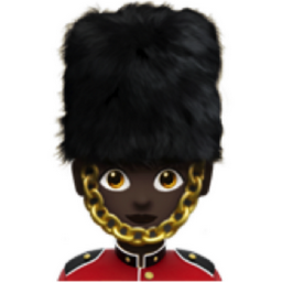 woman guard: dark skin tone emoji