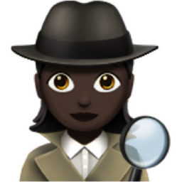 woman detective: dark skin tone emoji