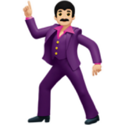 man dancing: light skin tone emoji