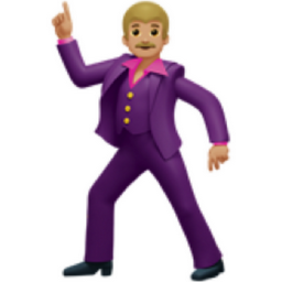 man dancing: medium-light skin tone emoji