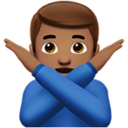 man gesturing NO: medium skin tone emoji