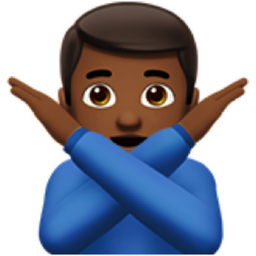 man gesturing NO: medium-dark skin tone emoji