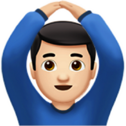 man gesturing OK: light skin tone emoji