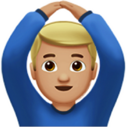 man gesturing OK: medium-light skin tone emoji