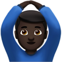 man gesturing OK: dark skin tone emoji