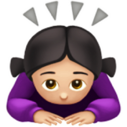 woman bowing: light skin tone emoji