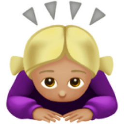 woman bowing: medium-light skin tone emoji