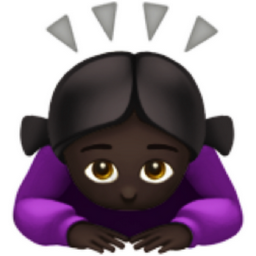 woman bowing: dark skin tone emoji