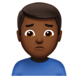 man frowning: medium-dark skin tone emoji