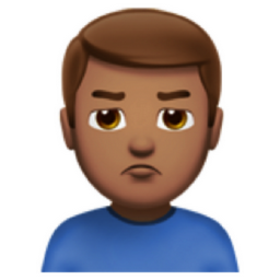 man pouting: medium skin tone emoji