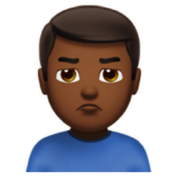 man pouting: medium-dark skin tone emoji