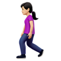 woman walking: light skin tone emoji