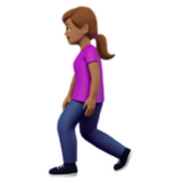 woman walking: medium skin tone emoji