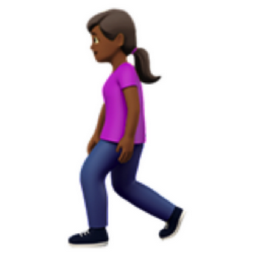 woman walking: medium-dark skin tone emoji