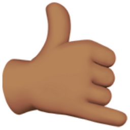 call me hand: medium skin tone emoji