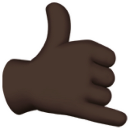 call me hand: dark skin tone emoji