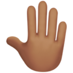 raised back of hand: medium skin tone emoji